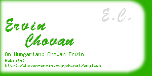 ervin chovan business card